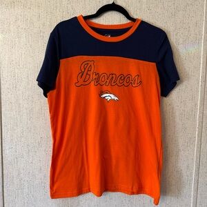 NFL Women's Short Sleeve Colorblock Glitter Tee Denver Broncos NWOT Great!